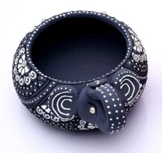 Washable Terracotta Modern Elephant Diya Tealight T-Light Holder - Grey